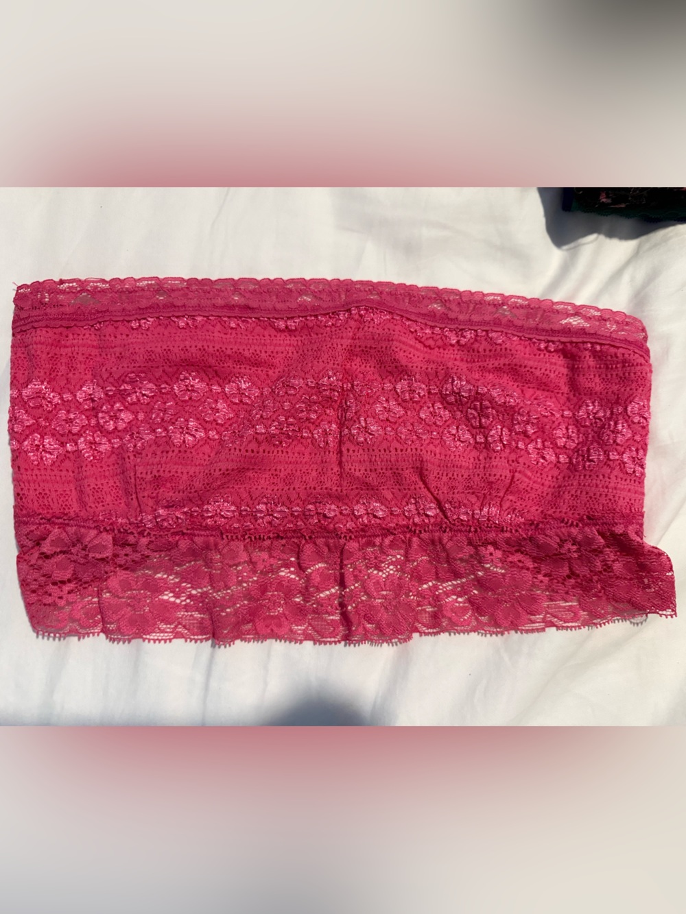 Lace Bandeau Bralette - Fuchsia Pink NWOT